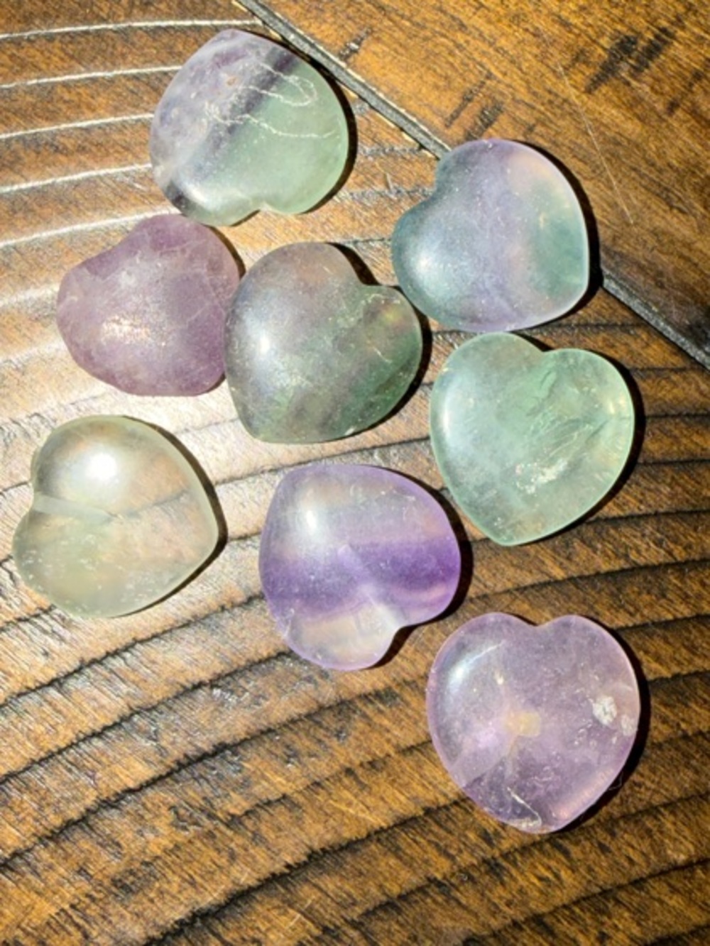 Heart Shaped Fluorite Gemstone Multicolor